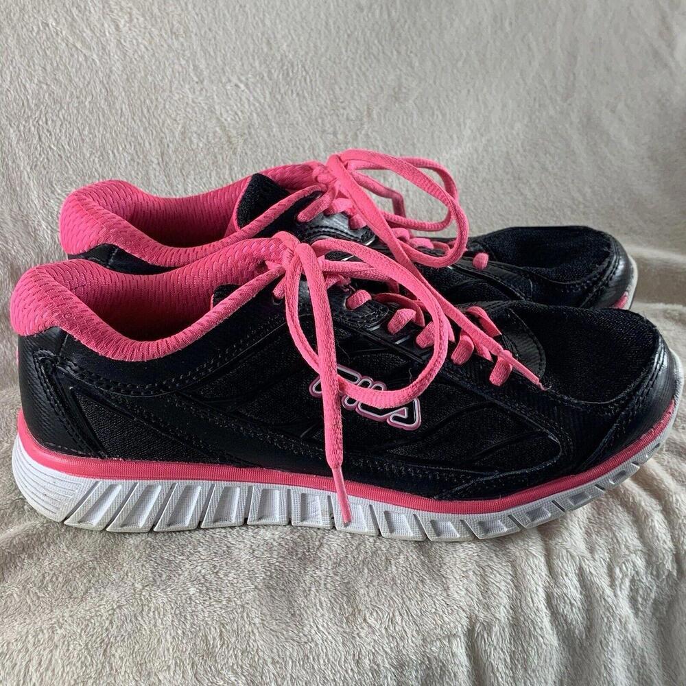 Fila Cool Max Sneaker Women Size 7.5 Black Pink Running Shoes #5SR20302-035​